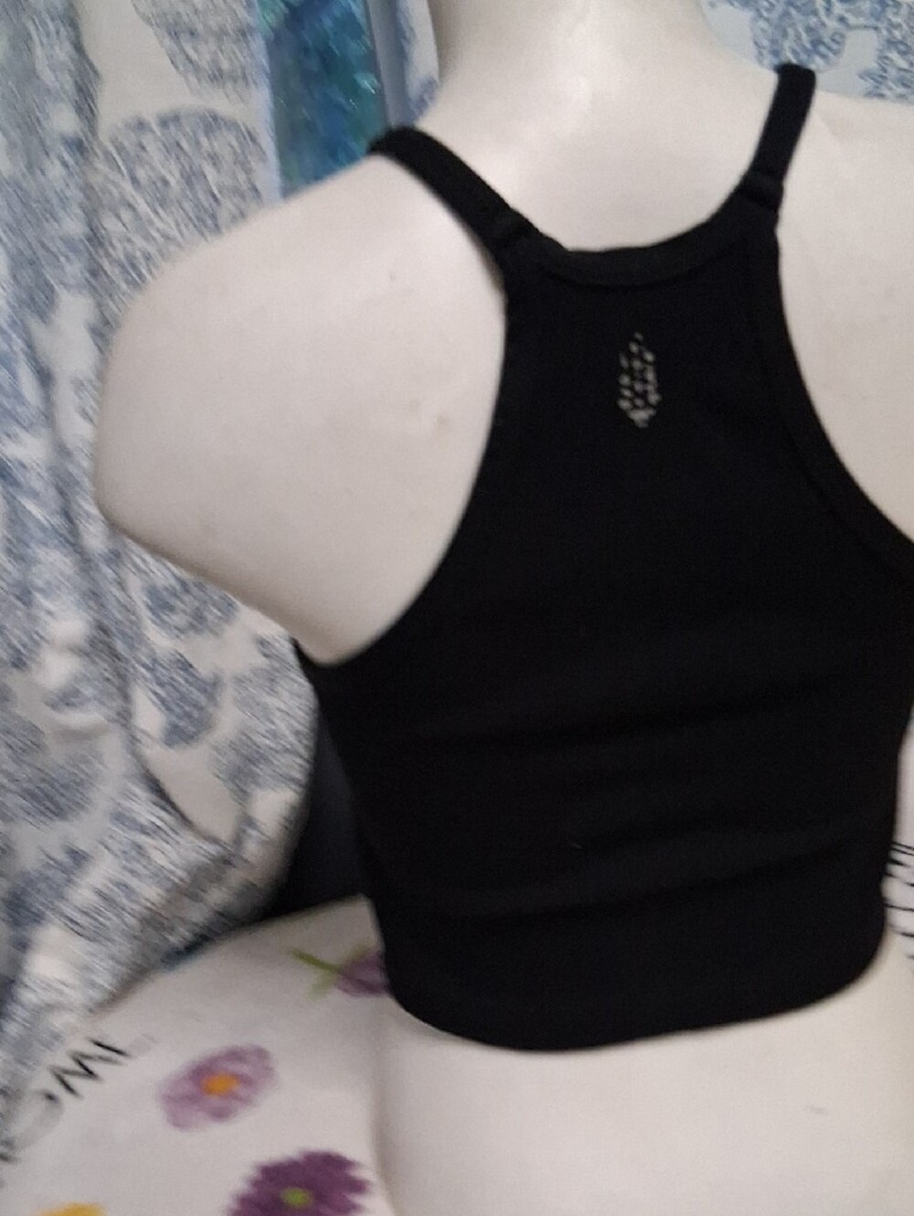 Free People Black Ribbed Racerback Crop Tank - Picture 3 of 6